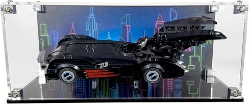 Display Case Compatible with LEGO 76333 Batman & Robin – Clear Dustproof Acrylic Showcase with UV Printed Background for Movie Enthusiasts – Set Not Included in Kuwait