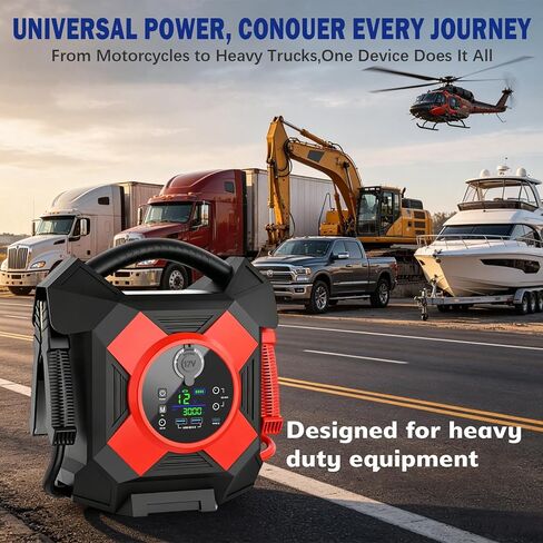 Heavy Duty Truck Jump Starter: 30000A,12V Semi Truck Jump Starter,64000 MAH, Starts Diesel & Gasoline Engines up to 50 L,-40°F to140°F,Essential Emergency Tool for Commercial Vehicl [2026 Upgraded] in Saudi Arabia
