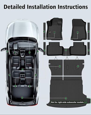سجادات أرضية مناسبة لـ Forester Hybrid 2025 2026، سجادة صندوق السيارة مع مسند الظهر، جميع الأحوال الجوية TPE المطاطية، بطانة البضائع الخلفية، مجموعة كاملة لملحقات Forester 2025 Plug-in Hybrid، أسود in Kuwait