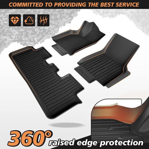 سجادات أرضية TripleAliners متوافقة مع 2025+ Tesla Model Y Juniper Standard Accessories TPE مجموعة كاملة من بطانة الأرضية تغطية كاملة لجميع الأحوال الجوية بطانة البضائع المضادة للانزلاق تناسب مخصص (للزخرفة القياسية فقط) in Kuwait