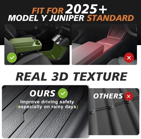 سجادات أرضية TripleAliners متوافقة مع 2025+ Tesla Model Y Juniper Standard Accessories TPE مجموعة كاملة من بطانة الأرضية تغطية كاملة لجميع الأحوال الجوية بطانة البضائع المضادة للانزلاق تناسب مخصص (للزخرفة القياسية فقط) in Kuwait