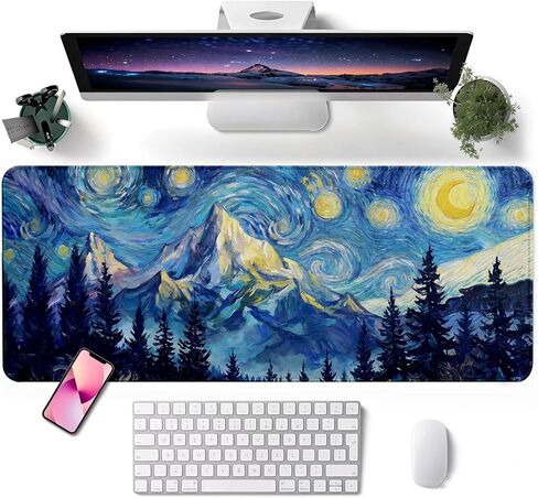 Mouse Pad, Cute Cat Mousepad, Large Size 31.5x11.8in, Mouse Pads with Stitched Edge & Rubber Non-Slip Bottom, Designed for Gaming, Home, Office (Cat Family) in Saudi Arabia