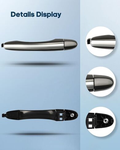 ECCPP Exterior Door Handle 2006-2011 for Hyundai for Azera Outer Replacement Rear Driver Left Passenger Right Door Handle 1 PC Black Lever w/Chrome 826513L000 in Kuwait