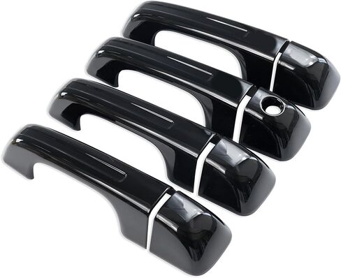 Barong for Dodge Ram 1500 2019-2025 ملحقات غطاء مقبض الباب حواف خارجية حماية المقبض أسود لامع (ث/س فتحة ذكية، وليس لـ 1500 كلاسيكي) in Kuwait