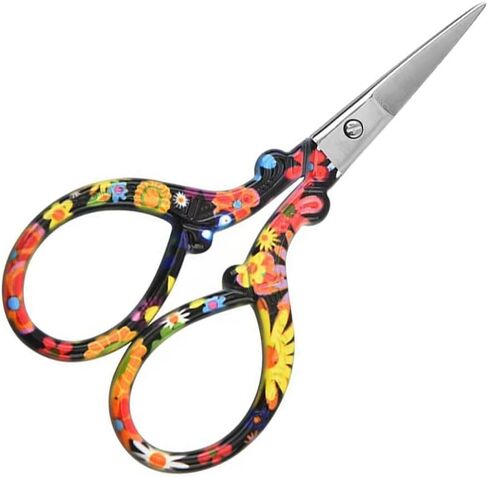 Precision Craft Snips, Sharp Embroidery & Thread Cutting Tool with Protective Cover, Black Floral in Kuwait