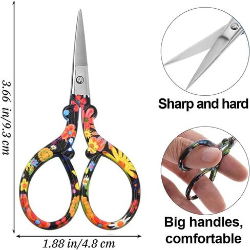 Precision Craft Snips, Sharp Embroidery & Thread Cutting Tool with Protective Cover, Black Floral in Kuwait