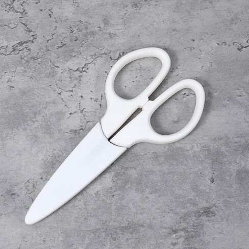 White Craft Scissors with Cover, 6 Inch Multipurpose Scissors Stainless Steel Sharp Basic Shears, Comfort Grip, Utility Scissorss for Office Home Household Kitchen Fabric Art Craft Supplies in Saudi Arabia