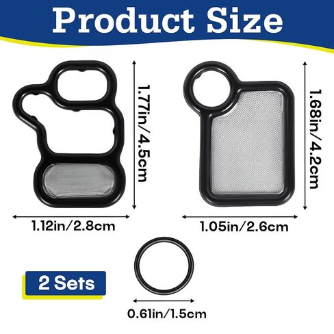 2 Sets 917-176 Solenoid Gasket with Filter Screen - VVT Gasket Set for K-Series 2.0L 2.4L Engines, Replaces 15845-RAA-A01 15810-RAA-A01 in Saudi Arabia