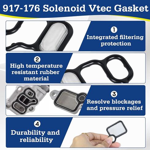 2 Sets 917-176 Solenoid Gasket with Filter Screen - VVT Gasket Set for K-Series 2.0L 2.4L Engines, Replaces 15845-RAA-A01 15810-RAA-A01 in Saudi Arabia