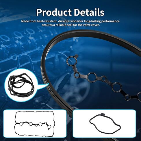 Engine Valve Cover Gasket Set Fits for 2015 2016 2017 2018 2019 2020 Hyundai Sonata Santa Fe, 2016-2020 Kia Optima Sorento Turbo, 2.0L 2.4L, Valve Cover Gasket Kit Replace 224412B0 VS50892 in Kuwait