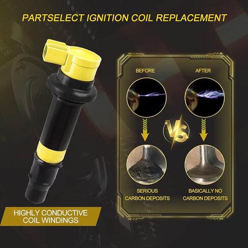 Ignition Coil Pack F6T558 Replacement for Yamaha 02-06 YZF R1, 03-07 YZF R6, 06-14 FZ1, 09-16 Vmax 1700, 2015 FZS1, 2003-2007 R6 5PW-82310-00-00 2C0-82310-00-00 4PCS in Kuwait