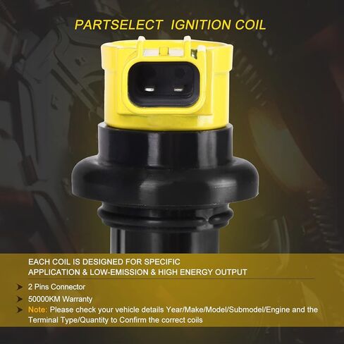 Ignition Coil Pack F6T558 Replacement for Yamaha 02-06 YZF R1, 03-07 YZF R6, 06-14 FZ1, 09-16 Vmax 1700, 2015 FZS1, 2003-2007 R6 5PW-82310-00-00 2C0-82310-00-00 4PCS in Kuwait