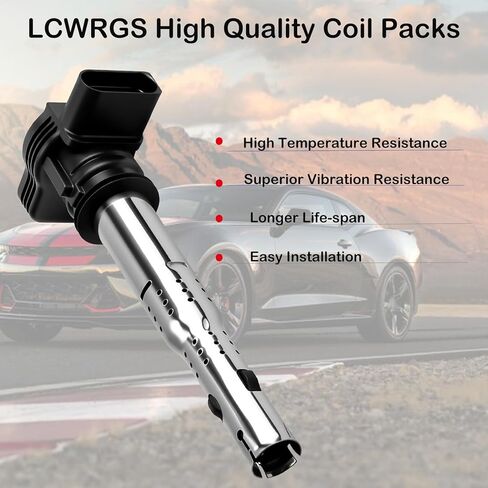 مجموعة من 4 ملفات إشعال وشمعات إشعال لسيارة Volkswagen VW Tiguan Jetta Passat Beetle GTI CC EOS Audi A3 A4 A5 A6 شمعات الإشعال وملفات 2.0 L4 تحل محل UF575 06F905115E in Kuwait