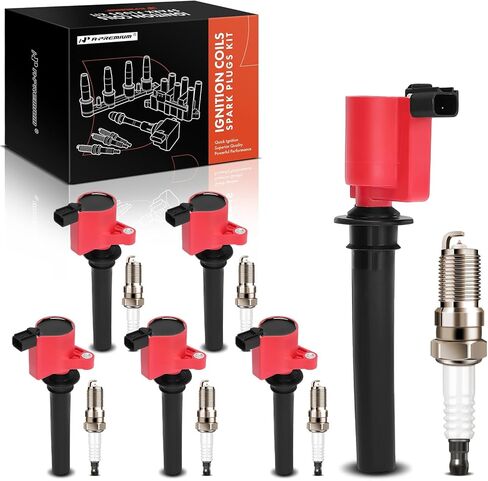 A-Premium Set of 6 Ignition Coil Pack and Iridium Spark Plugs Compatible with Ford Escape 2001-2008 & Mazda 6 2003-2008 & Mercury Sable 2000-2005, V6 3.0L in Kuwait