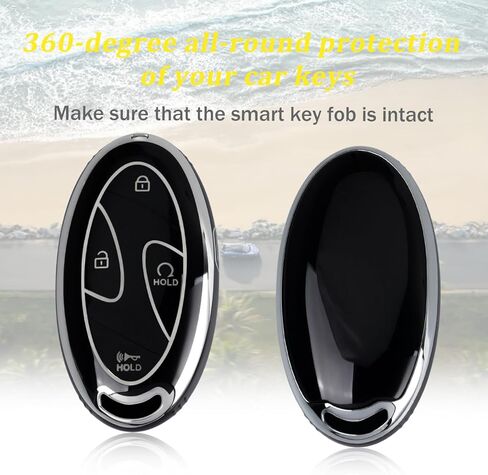 WJS Key Fob Cover, Car Key Case Shell Protector Compatible with 2023-2026 Hyundai Tucson Elantra Santa Fe Kona Sonata IONIQ 6 Grandeur GN7 (Black) in Saudi Arabia