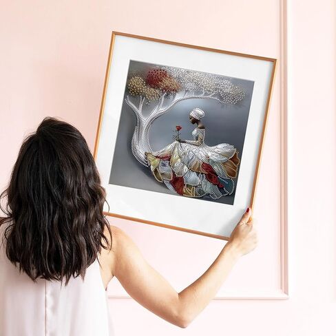 DIADAY 5D Special Shape Diamond Art Painting Kits for Adults Woman, Crystal Rhinestone Special Shaped Diamond Art Kits, DIY Partial Drill Crafts Home Wall Decor Gift Art 12 x 12 Inch in Kuwait