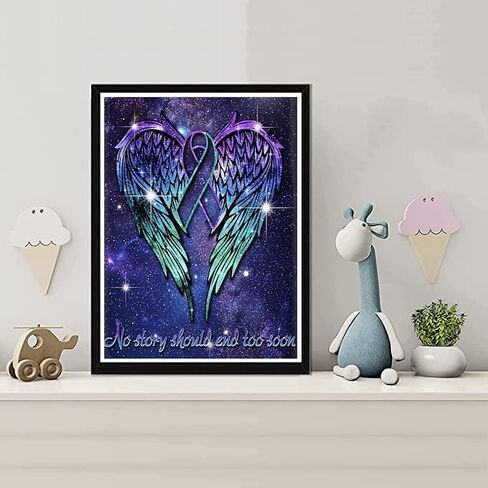 CXYQLC DIY 5D Dream Angel Diamond Painting Kits for Adults, Blue Angel Wings Diamond Painting Full Drill Crystal Rhinestone Embroidery Craft Kits for Home Wall Decor Gifts 11.8x15.7inch in Kuwait