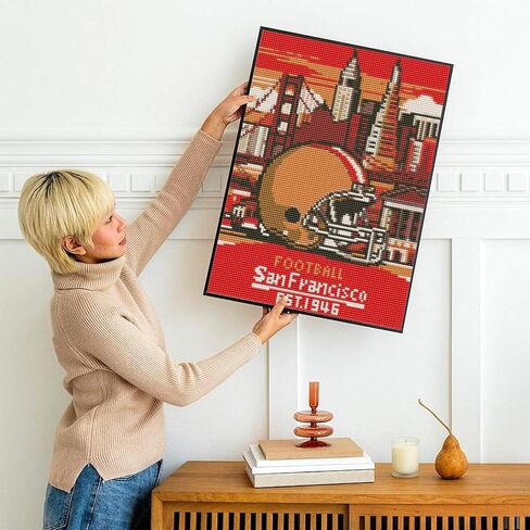 49ers Diamond Art Kits for Adults, 5D DIY Football Diamond Painting Kits for Beginner, Super Bowl Diamond Dots Full Drill Crafts for Gem Art Dot Art for Adults Home Wall Decor for Teens 12x16 inch in Saudi Arabia