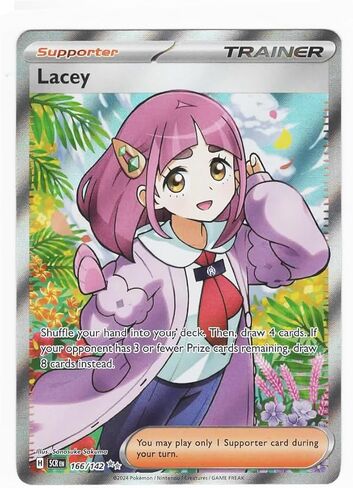 Pokemon - Lacey 166/142 - Stellar Crown - Full Art Foil Ultra Rare Card in Kuwait