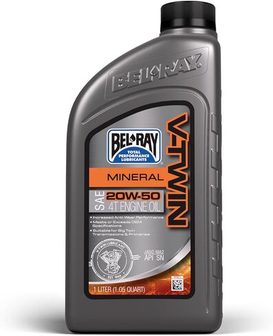 زيت المحرك Bel-Ray V-Twin Mineral 4T | ساي 20W-50 | 1 لتر | رمز المنتج: 96905-BT1 in Kuwait