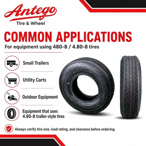 Set of 2 Antego ATW-057 6 ply 480-8 4.80-8 Load Range C Tires Only in Kuwait