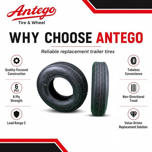 Set of 2 Antego ATW-057 6 ply 480-8 4.80-8 Load Range C Tires Only in Kuwait