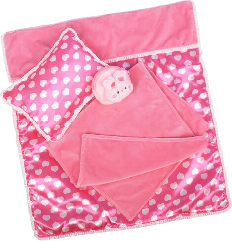 3Pcs Doll Bedding Accessories Set, Soft Blanket Mattress Pillow, Fits 16–18 Inch Dolls, Compatible with 18 Inch Doll Beds in Kuwait