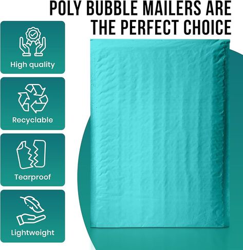 Levex - #0000 4" x 6" [500 Pack] Teal Poly Bubble Mailers, Padded Envelope Mailers, Packing Envelope & Mailing Bags for Shipping in Saudi Arabia