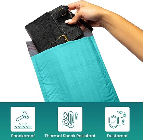 Levex - #0000 4" x 6" [500 Pack] Teal Poly Bubble Mailers, Padded Envelope Mailers, Packing Envelope & Mailing Bags for Shipping in Saudi Arabia