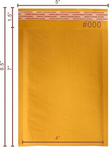 #000 4 x 8 Kraft Bubble Mailers Padded Envelopes, 500 Piece in Saudi Arabia