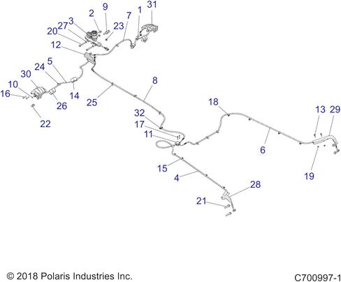 Polaris RZR Brake Line, 66.7 in, Genuine OEM Part 1912063, Qty 1 in Kuwait