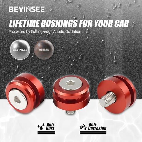 Bevinsee Shifter Base Bushings Compatible with Honda Civic FN2 Type R FD2 Type R 2006-2011 Red in Kuwait