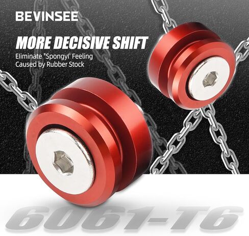 Bevinsee Shifter Base Bushings Compatible with Honda Civic FN2 Type R FD2 Type R 2006-2011 Red in Kuwait