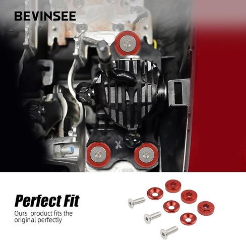 Bevinsee Shifter Base Bushings Compatible with Honda Civic FN2 Type R FD2 Type R 2006-2011 Red in Kuwait