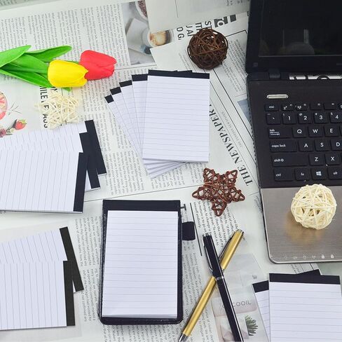 20 Pieces Mini Pocket Notepad Holder Set Pocket Notebook Leather Pocket Note pad Holder 3 x 5 Inch Small Notepad with Pen 16 Pcs Memo Book Refills with 30 Lined Paper Per(Black + Brown) in Saudi Arabia
