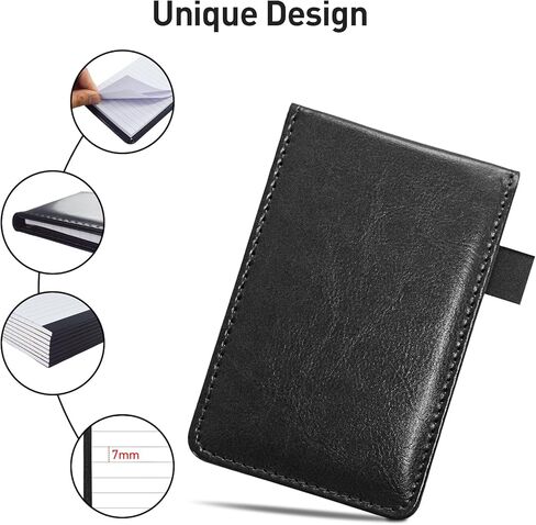 20 Pieces Mini Pocket Notepad Holder Set Pocket Notebook Leather Pocket Note pad Holder 3 x 5 Inch Small Notepad with Pen 16 Pcs Memo Book Refills with 30 Lined Paper Per(Black + Brown) in Saudi Arabia