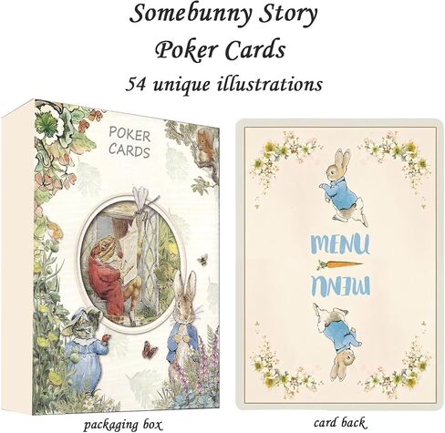 Rural Retro Style Playing Cards, 54 Non Repeating Exquisite Illustrations, Somebunny Stroy Themed Playing Card, Double-Sided Anti Slip Pattern Design. in Saudi Arabia