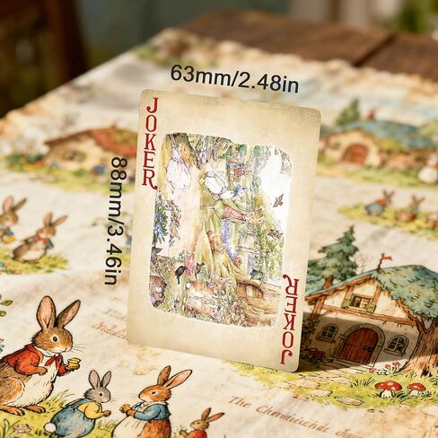 Rural Retro Style Playing Cards, 54 Non Repeating Exquisite Illustrations, Somebunny Stroy Themed Playing Card, Double-Sided Anti Slip Pattern Design. in Saudi Arabia