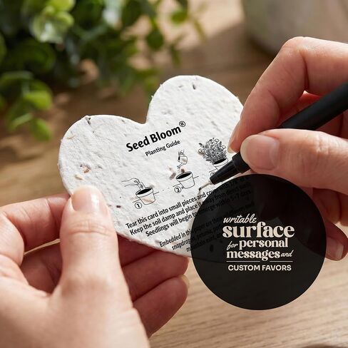 50pcs Large Heart-Shaped Seed Paper – Printed Let Love Grow, Writable & Plantable Wildflower, Mom's Gift for Mother’s Day, Use for Wedding, Heart Party Favors & Easter Decorations in Saudi Arabia