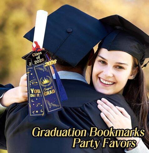 24 Sets 2026 Graduation Gifts Bulk for Students, Congrats Grad Bookmarks with Tassels Blue and Gold Inspirational Senior Party Favors Gift Idea for Him Her High School College University Graduates in Saudi Arabia