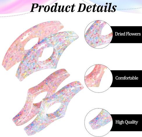 4 PCS Book Page Holder for Reading, Rhinestones Thumb Book Page Holders Transparent Thumb Ring Pages Holder Handmade Personalized Resin Bookmark Thumbs Bookmark for Booklovers in Kuwait