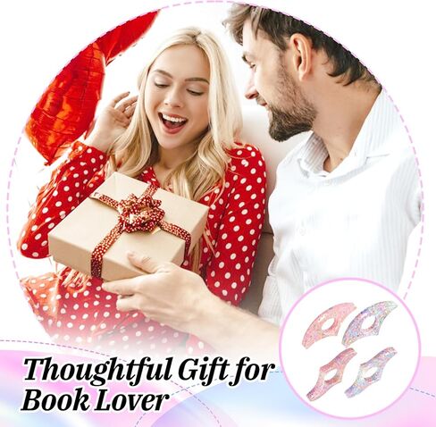 4 PCS Book Page Holder for Reading, Rhinestones Thumb Book Page Holders Transparent Thumb Ring Pages Holder Handmade Personalized Resin Bookmark Thumbs Bookmark for Booklovers in Kuwait