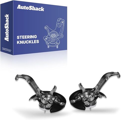 AutoShack Front Loaded Steering Knuckle and Wheel Hub Bearing Assembly - Driver and Passenger Side for Honda, Accord 2003-2007, FWD L4 2.4L V6 3.0L - with ABS in Kuwait