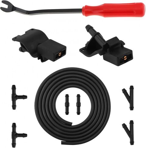 85381-12300 Windshield Washer Nozzle Kit Compatible with Toyota Camry Corolla RAV4 Highlander 4Runner Lexus RX350 LS460-2 Nozzles, 2M Hose, 6 Connectors & Tool Included in Saudi Arabia