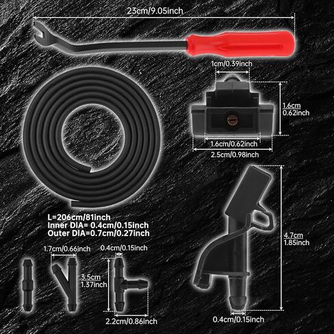 85381-12300 Windshield Washer Nozzle Kit Compatible with Toyota Camry Corolla RAV4 Highlander 4Runner Lexus RX350 LS460-2 Nozzles, 2M Hose, 6 Connectors & Tool Included in Saudi Arabia