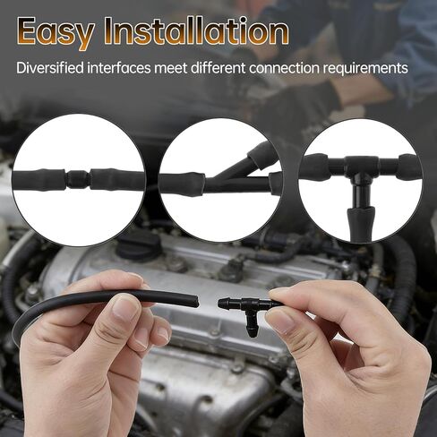 85381-12300 Windshield Washer Nozzle Kit Compatible with Toyota Camry Corolla RAV4 Highlander 4Runner Lexus RX350 LS460-2 Nozzles, 2M Hose, 6 Connectors & Tool Included in Saudi Arabia