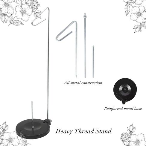 Single Thread Stand Large Spool, Full Metal Stable &Adjustable Thread Stand, Universal Single Cone and Spool for Sewing and Embroidery Machines in Saudi Arabia