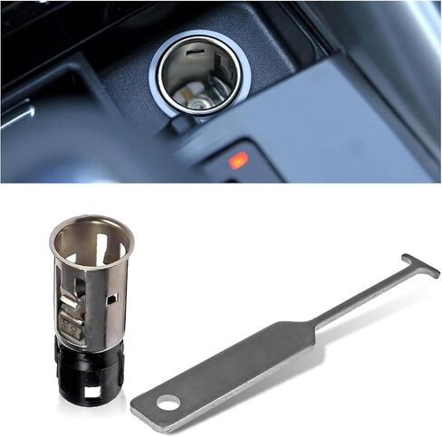 Car Cigarette Lighter Socket, Cigarette Lighter Splitter, Cigarette Lighter Base with Disassembly Tool, Replacement for 25776667 J42059 25774623, Universal for Most Car Models in Kuwait