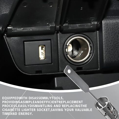 Car Cigarette Lighter Socket, Cigarette Lighter Splitter, Cigarette Lighter Base with Disassembly Tool, Replacement for 25776667 J42059 25774623, Universal for Most Car Models in Kuwait