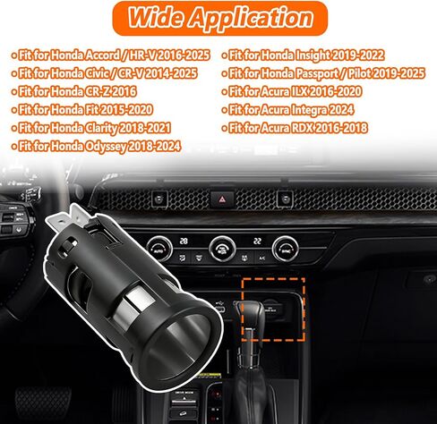 39624-T5A-J01 Car Cigarette Lighter Socket 12V Fit for Honda 2014-2025 Power Outlet Port Replace 39624T5AJ01 in Saudi Arabia